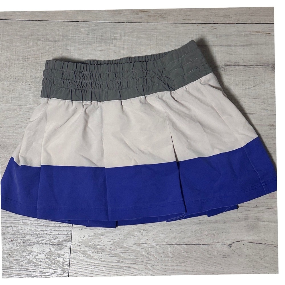 Adidas by Stella McCartney Gray, White & Blue Colorblock Tennis Skort